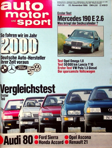 Deckblatt Auto Motor und Sport (24/1986)